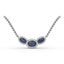 FANA Sapphire and Diamond Three-Stone Oval Pendant P1644S