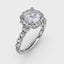 Fana Round Diamond Engagement With Floral Halo and Milgrain Details 3311