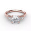 Fana Three-Stone Round Diamond Engagement Ring With Tapered Baguettes 3299