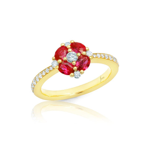 Fana Floral Sapphire and Diamond Ring