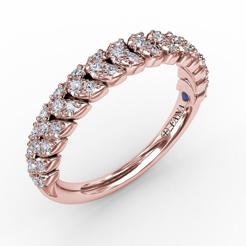 Fana Repeating Chevron Straight Diamond Band 7271