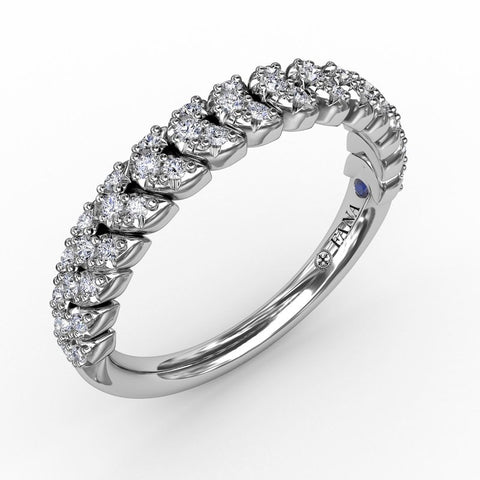 Fana Repeating Chevron Straight Diamond Band 7271