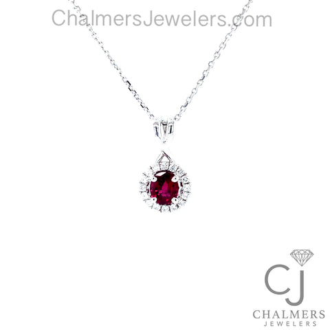 0.84CT RUBY & DIAMOND PENDANT