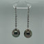 18k White Gold Tahitian and Diamond Dangle Earrings