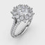 Fana Contemporary Floral Halo Engagement Ring With Double-Row Pavé Band 3234
