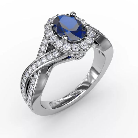 Fana Look of Love Sapphire and Diamond Criss-Cross Ring 1519