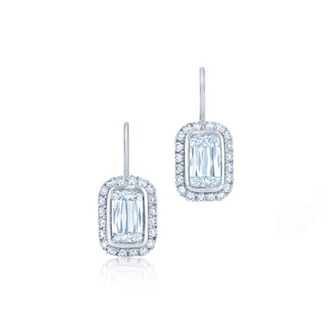 KWIAT Ashoka Diamond Earrings with Halos E-2380-GROUP-18KW