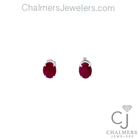 3.03CTW RUBY STUD EARRINGS