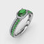 Emerald and Diamond Double Row Ring R1719E