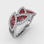 Fana Glam Galore Ruby and Diamond Leaf Ring 1597
