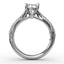 Fana Contemporary Solitaire Engagement Ring With Multi-Row Tapered Diamond Band S3115