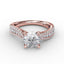 Fana Contemporary Solitaire Engagement Ring With Multi-Row Tapered Diamond Band S3115