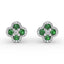 FANA Emerald and Diamond Cluster Studs ER1643E
