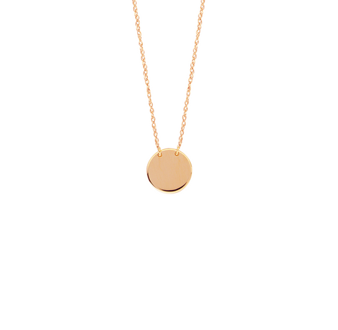 MIDAS 14k Gold Mini Engravable Disc Necklace MF027780