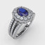 Sapphire and Diamond Triple Row Split Shank Ring