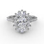 Fana Mixed Shape Oval Diamond Halo Ballerina Style Engagement Ring S4026