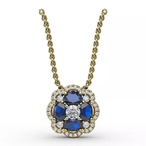 Fana Love in Bloom Sapphire and Diamond Pendant 1574
