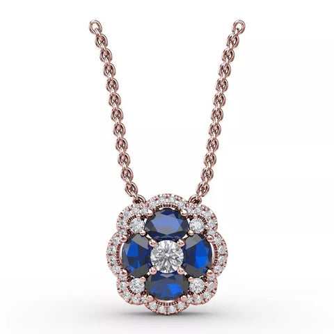 Fana Love in Bloom Sapphire and Diamond Pendant 1574