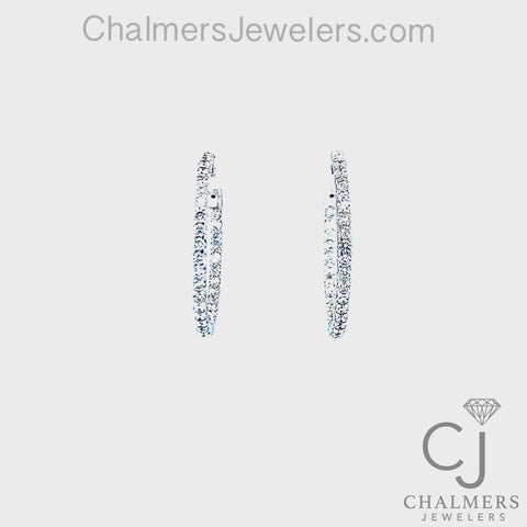 1.18ctw Diamond Hoop Earrings