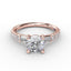 Fana Contemporary Diamond Solitaire Engagement Ring With Baguettes 3327