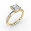 Fana Contemporary Diamond Solitaire Engagement Ring With Baguettes 3327