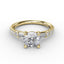 Fana Contemporary Diamond Solitaire Engagement Ring With Baguettes 3327