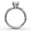 Fana Contemporary Diamond Solitaire Engagement Ring With Baguettes 3327