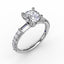 Fana Contemporary Diamond Solitaire Engagement Ring With Baguettes 3327