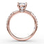 Fana Contemporary Diamond Solitaire Engagement Ring With Baguettes 3327