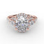 Fana Oval Diamond Halo Engagement Ring With Pear-Shape Diamond Side Stones 3280