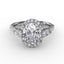 Fana Oval Diamond Halo Engagement Ring With Pear-Shape Diamond Side Stones 3280