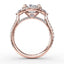 Fana Oval Diamond Halo Engagement Ring With Pear-Shape Diamond Side Stones 3280