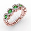 Fana Hold Me Close Emerald ad Diamond Twist Ring