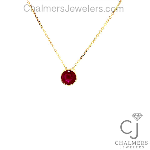 0.58CT RUBY BEZEL PENDANT