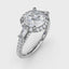 Fana Vintage Round Halo Engagement Ring With Tapered Baguettes 3278