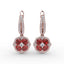 FANA Ruby and Diamond Cluster Drop Earrings ER1576R
