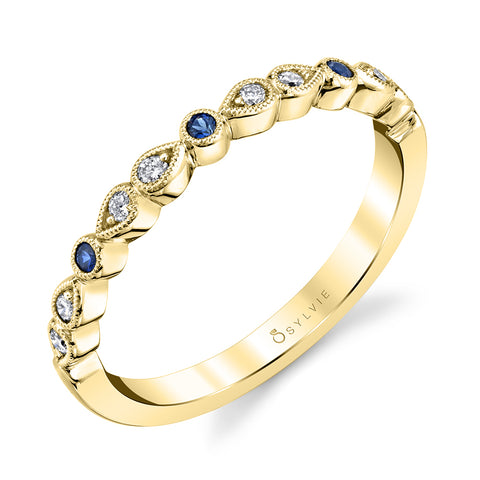 Sylvie Blue Sapphire Diamond Band B0033-BS