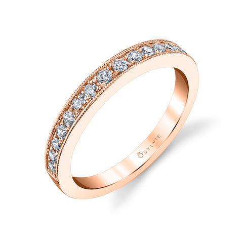 Sylvie Classic Wedding Band With Milgrain Edge BS1387