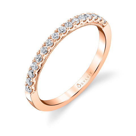 Sylvie Classic Wedding Band With Milgrain Profile BS1535