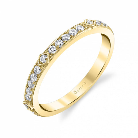 Modern Wedding Band With Milgrain Edge BS1802 - Chalmers Jewelers