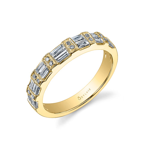 Sylvie Vintage Baguette Wedding Band BSY910