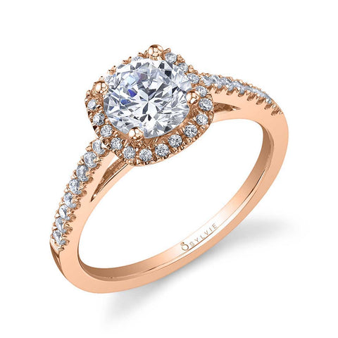 Cushion Cut Engagement Ring With Halo SY590 - Chalmers Jewelers