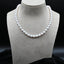 Fresh Water Cultured White Pearl Necklace with 14k White Gold Clasp