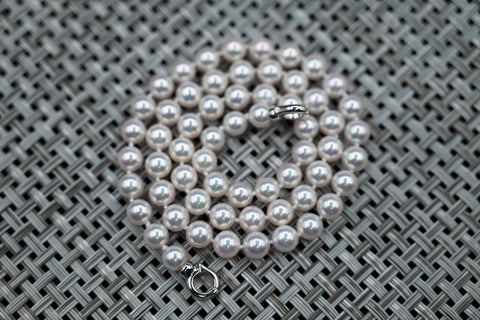 White Cultured Pearl Necklace with Sterling Silver Clasp