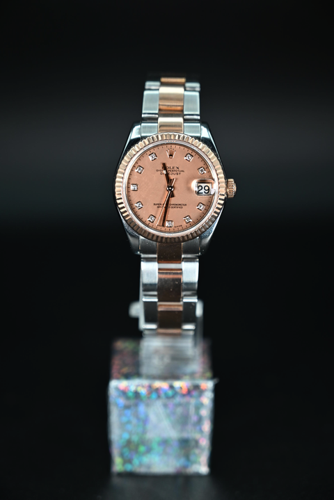 ROLEX LADIES DATEJUST 18K ROSE GOLD STAINLESS STEEL