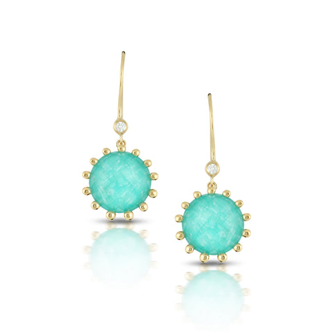 Amazonite and Diamond Earrings - Chalmers Jewelers