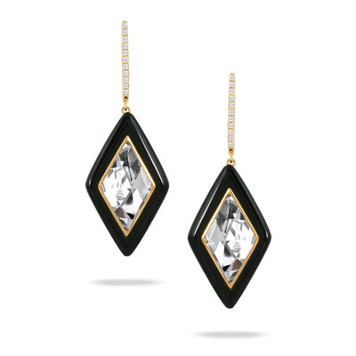 Doves White Topaz and Black Onyx Earrings E9030BOWT