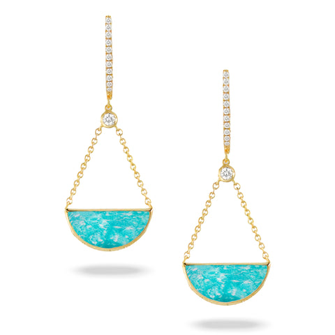 Amazonite Diamond Earrings - Chalmers Jewelers