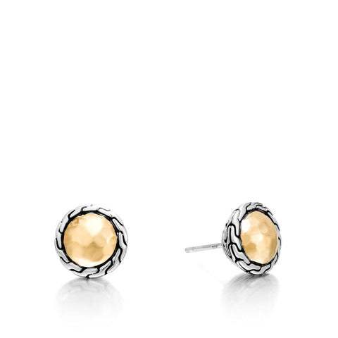 Classic Chain Round Hammered Stud Earring - Chalmers Jewelers