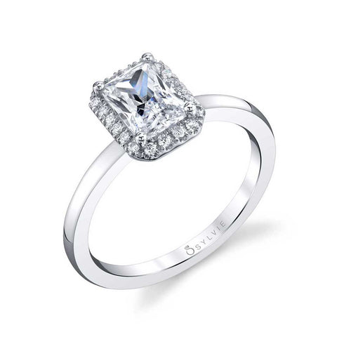 Emerald Cut Engagement Ring With Halo SY293-EM - Chalmers Jewelers